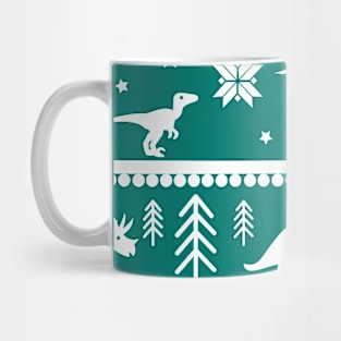 Another Dinosaur Fair Isle Pattern (Green) Mug